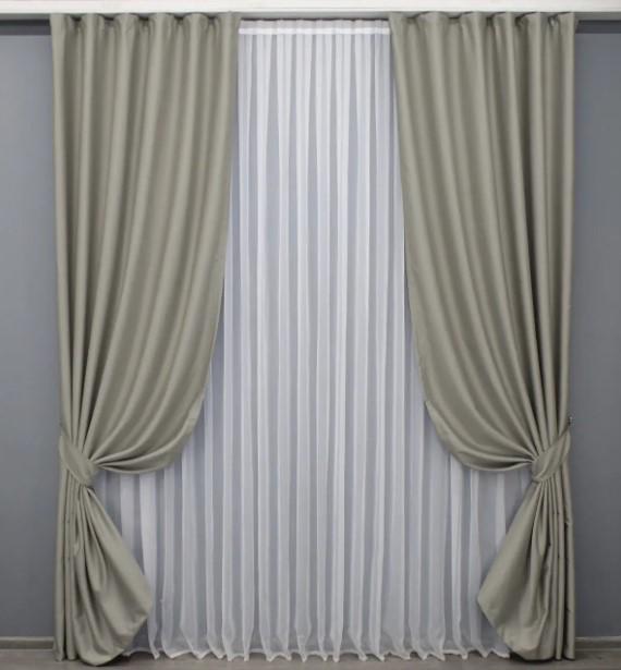 Комплект штор шенил 1,5х2,7 м 2 шт. Тауп (1590ш)