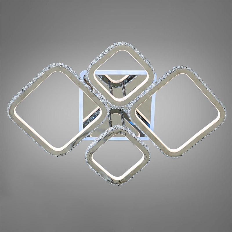 Потолочная люстра LED с диммером и подсветкой DS-18012/2+2HR LED 3color dimmer 160W Хром