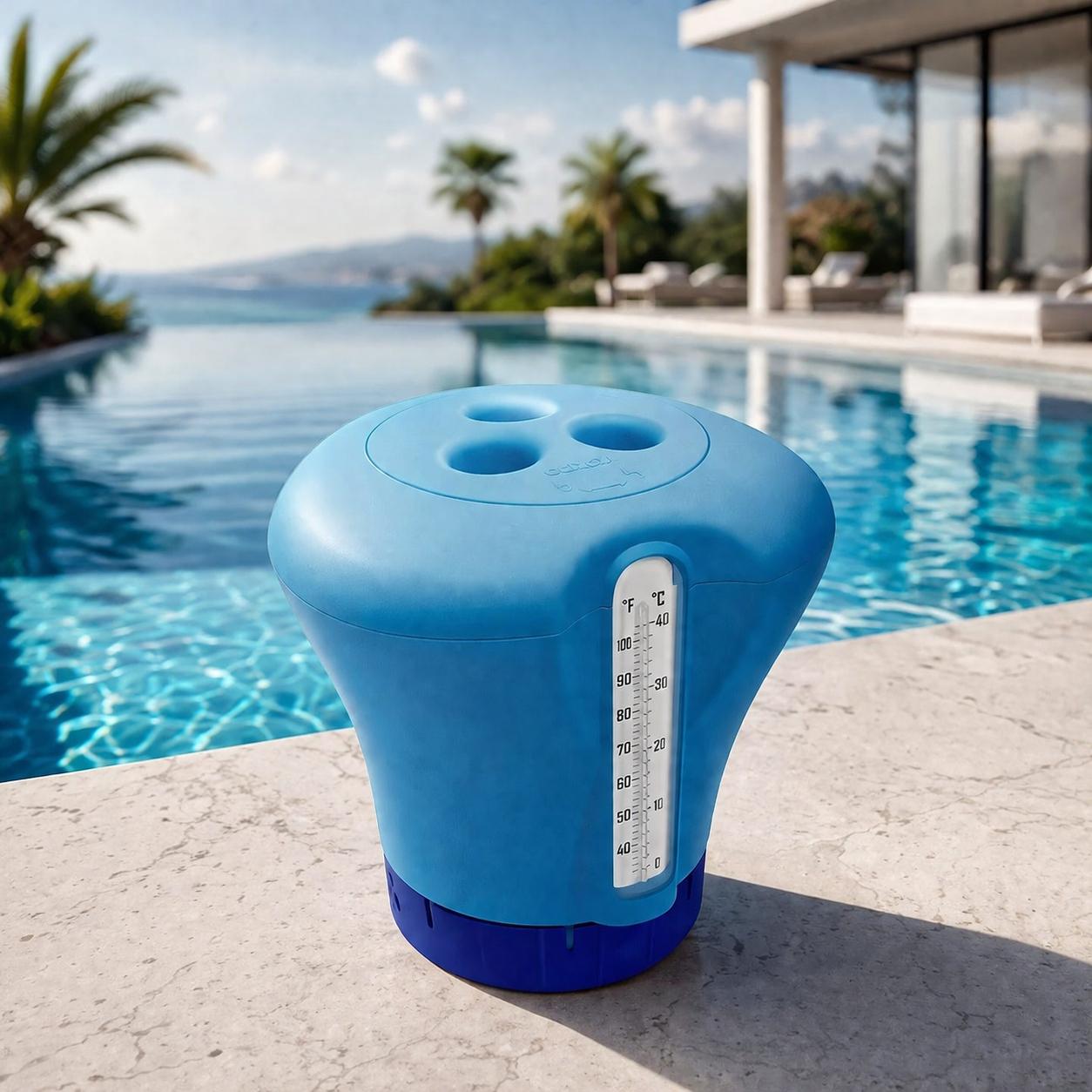 Дозатор Kokido K619BU с термометром d 75 мм Синий (12173)