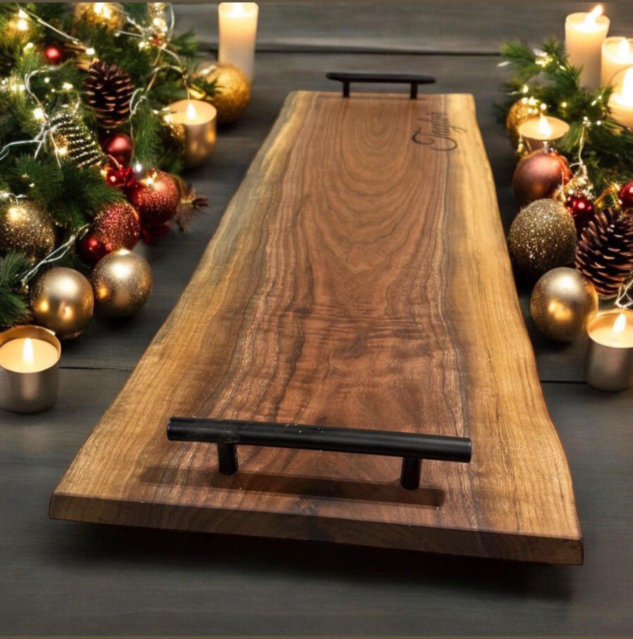 Доска сервировочная Grand Rustic ServeС с металлическими ручками покрытая маслом (СД007)