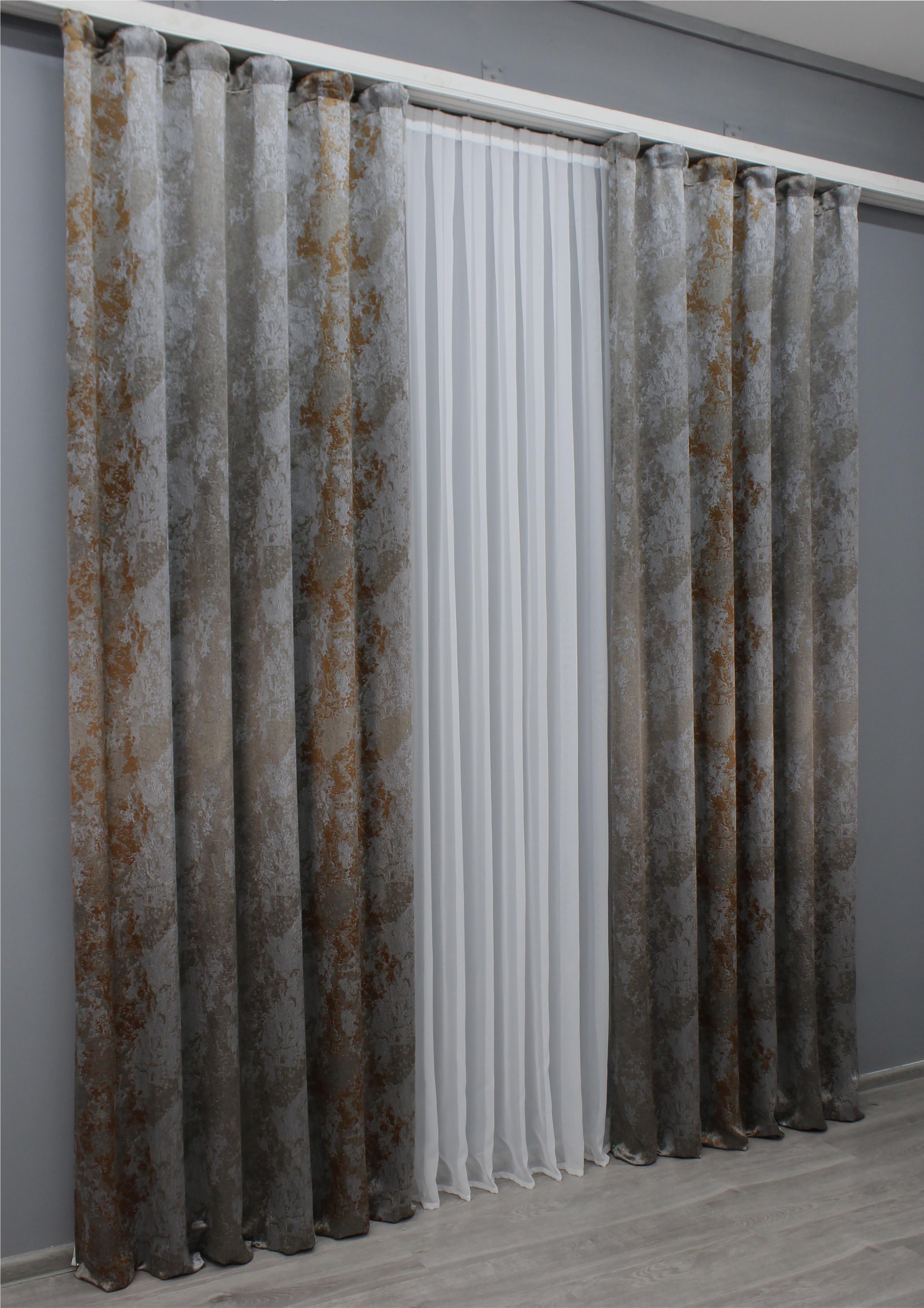 Комплект готовых штор VR-Textil Мрамор Al-7 № 1470ш 150х290 см 2 шт. Серый/Коричневый (33-0326) - фото 3 Комплект готовых штор VR-Textil Мрамор Al-7 № 1470ш 150х290 см 2 шт. Серый/Коричневый (33-0326) - фото 3