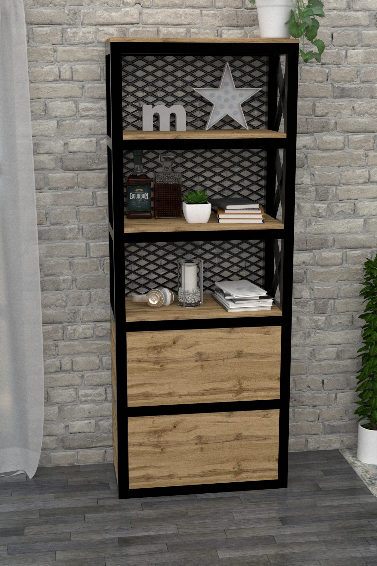 Стеллаж EcoLoft Лофт Ария DSP-1211 Тахо (26675323)