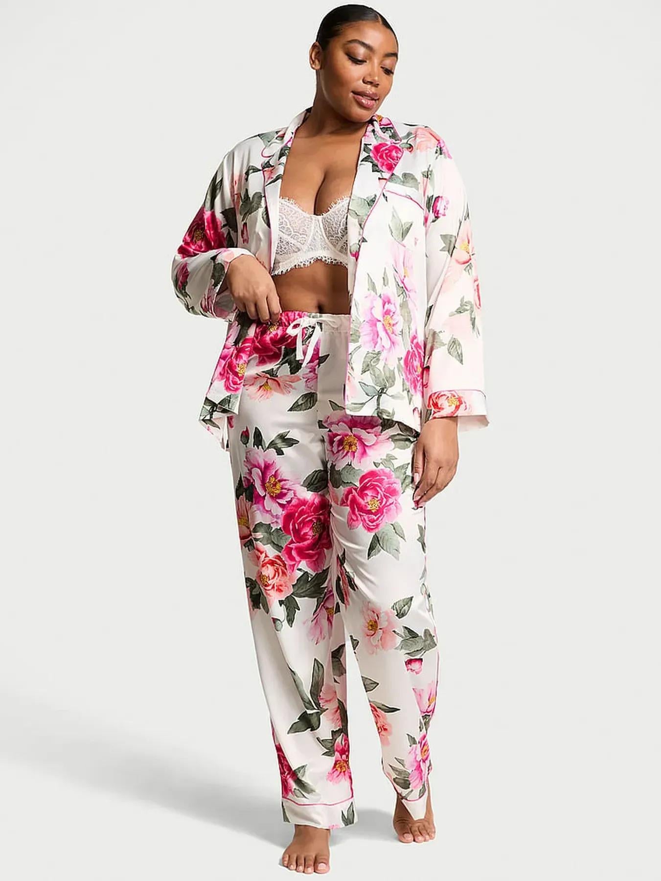Пижама сатиновая Victoria's Secret Glazed Satin Long Pajama Set New Regular XS Белый (2671322D) Пижама сатиновая Victoria's Secret Glazed Satin Long Pajama Set New Regular XS Белый (2671322D)