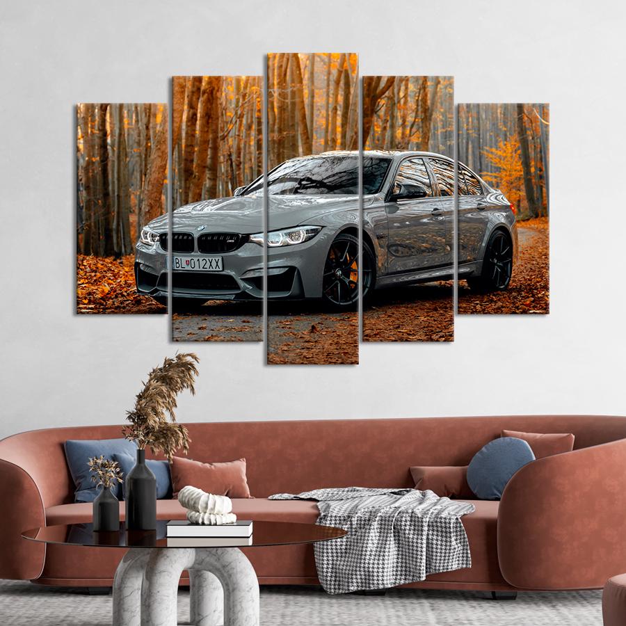 Картина Автомобиль Роскошный серый BMW M3 112x68 см (A1196-5)