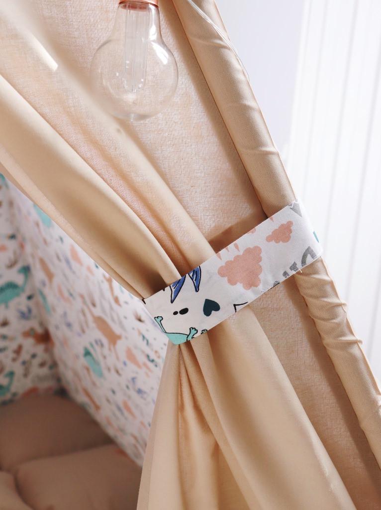 Вігвам дитячий Динозаврики з килимком бон бон подушками з кошиком для білизни - фото 6 Вігвам дитячий Динозаврики з килимком бон бон подушками з кошиком для білизни - фото 6