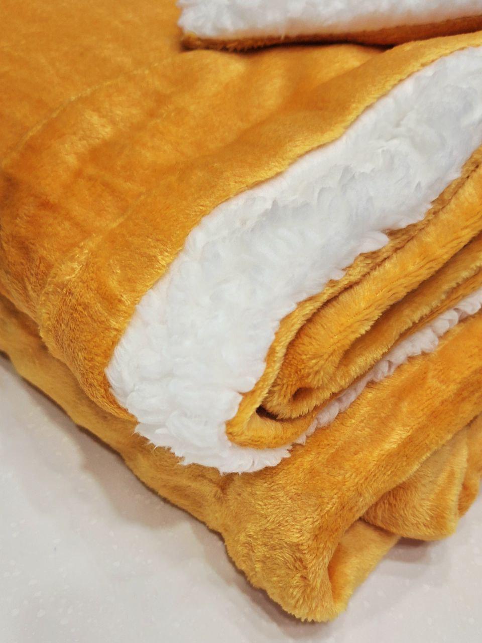 Плед двухсторонний MIULEE на овчине 150x200 см Желто-белый (1699) - фото 3 Плед двухсторонний MIULEE на овчине 150x200 см Желто-белый (1699) - фото 3