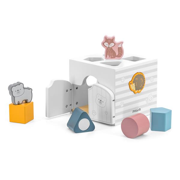 Деревянный сортер с погремушками Viga Toys PolarB Домик для зверят (44052)