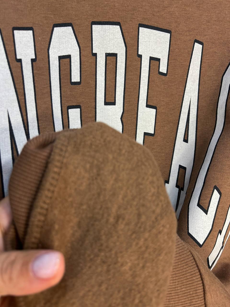 Свитшот женский QUZEN 488 long beach флис утепленный M Коричневый (883) - фото 5 Свитшот женский QUZEN 488 long beach флис утепленный M Коричневый (883) - фото 5