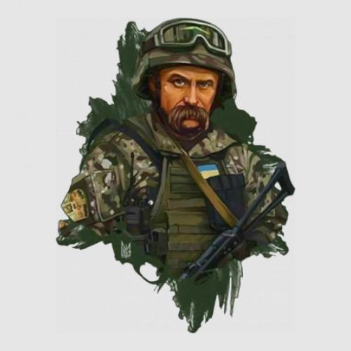 Стикер Тарас Шевченко ЗСУ 34,2x45 см Зеленый (21562286)