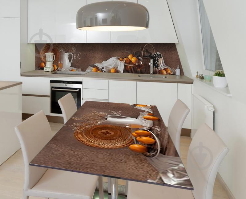 Наклейка 3Д виниловая на стол Zatarga «Мандариновый натюрморт» 600х1200 мм для домов, квартир, столов, кофейн,