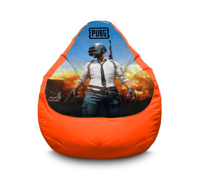 Кресло мешок iPuff PUBG Hero Оксфорд XL 80x110 см Оранжевый