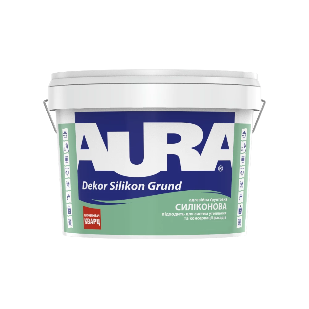 Грунтовка с кварцевым песком Aura Dekor Silikon Grund адгезионный 2,5 л (2568973231)