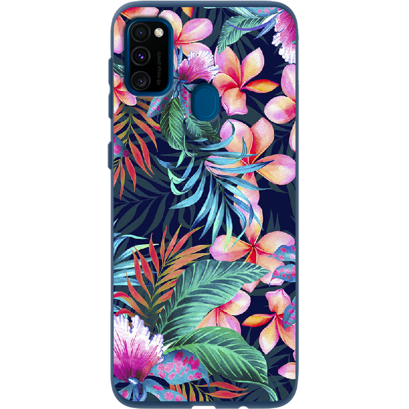 Чохол Boxface Samsung M307 Galaxy M30s flowers in the tropics Синій силікон (38209-up1971-41816)