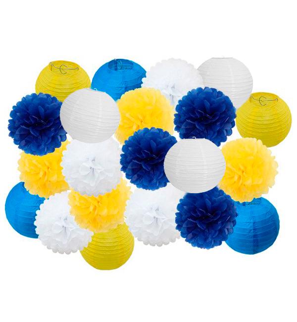 Праздничный декор 21 шт. Yellow/Blue (52290)