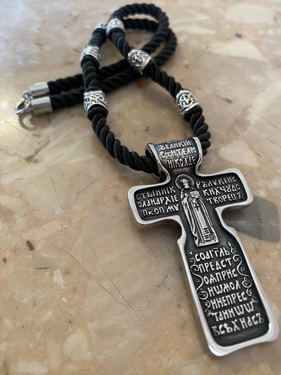 Колье LITAURS з підвіскою оберіг хрест двосторонній з молитвою (250304) - фото 5 Колье LITAURS з підвіскою оберіг хрест двосторонній з молитвою (250304) - фото 5