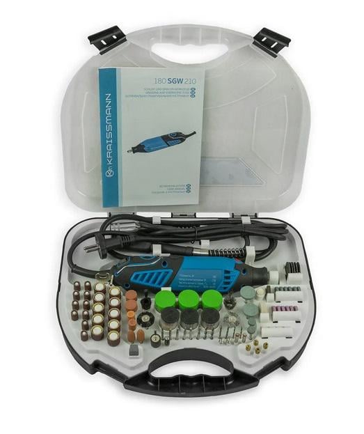 Гравер KRAISSMANN 180 SGW 210 гибкий вал/кейс/насадки (1506764648)