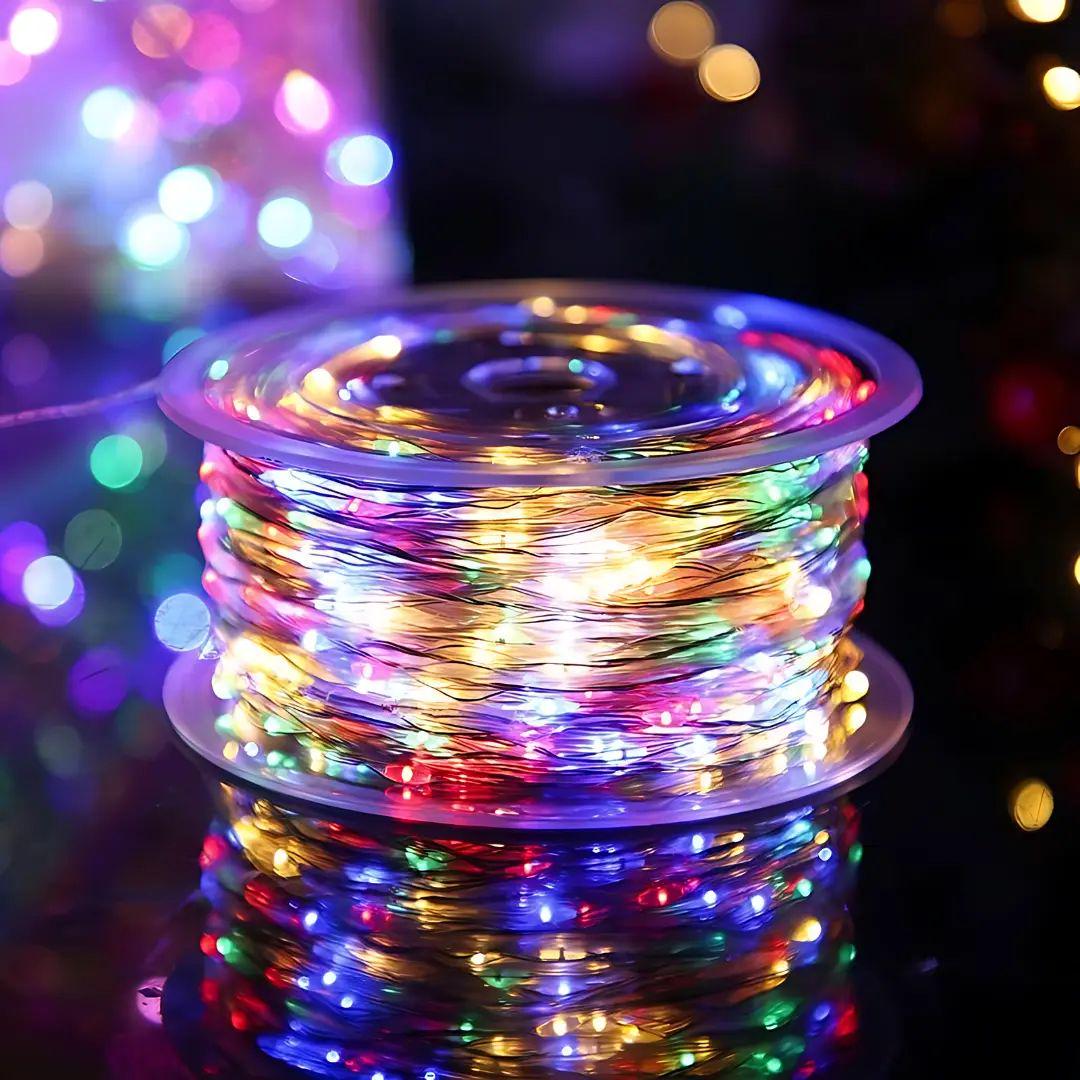 Гирлянда на катушке Роса 500 LED с пультом эффектом мерцания и мультицветным свечением 50 м