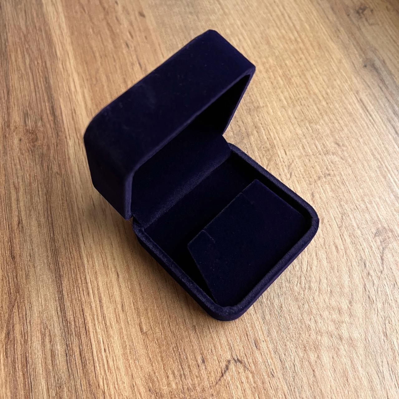 Футляр бархатный к серьгам Темно-синий (q007-3)