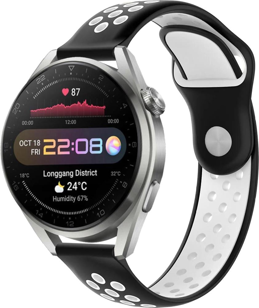 Ремешок Sport для Huawei Watch 3 Pro 22 мм Black/White (23054-1E)