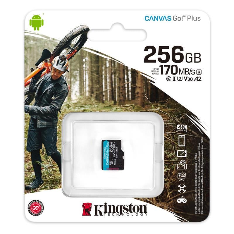 Карта памяти Kingston microSD 256 GB C10 UHS-I U3 A2 R170/W90 MB/s (ERC-SDCG3/256GBSP) - фото 4