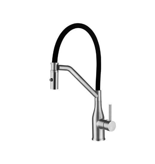 Смеситель для кухни KOER KI-70026-02 с черным силиконовым изливом (KR5209)