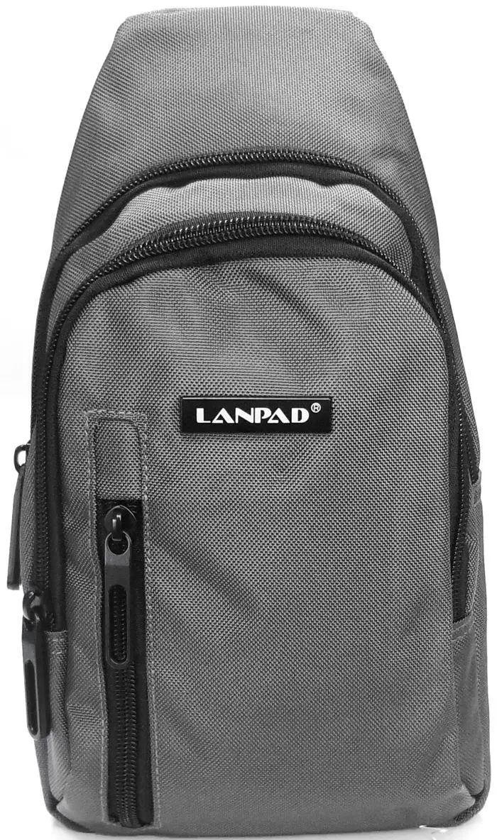 Сумка чоловіча через плече Lanpad тканинна Сірий (LAN80002 gray)