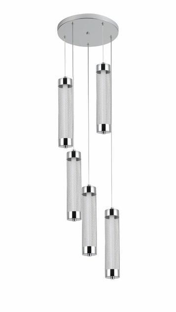 Підвісний LED-світильник Valeso на п'ять плафонів 6500К IP20 G 2664/5P 40W Хром (28685720)