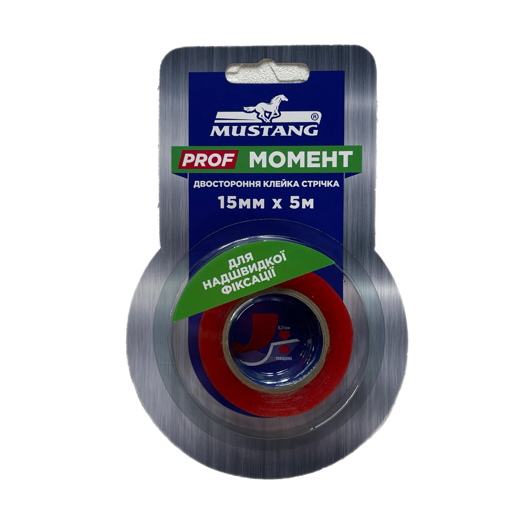 Лента двухсторонняя Mustang Prof moment 15 мм х 5 м Прозрачный