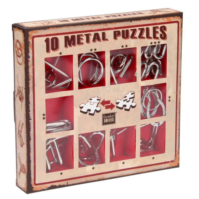 Набір металевих головоломок 10 Metal Puzzle Red Eureka