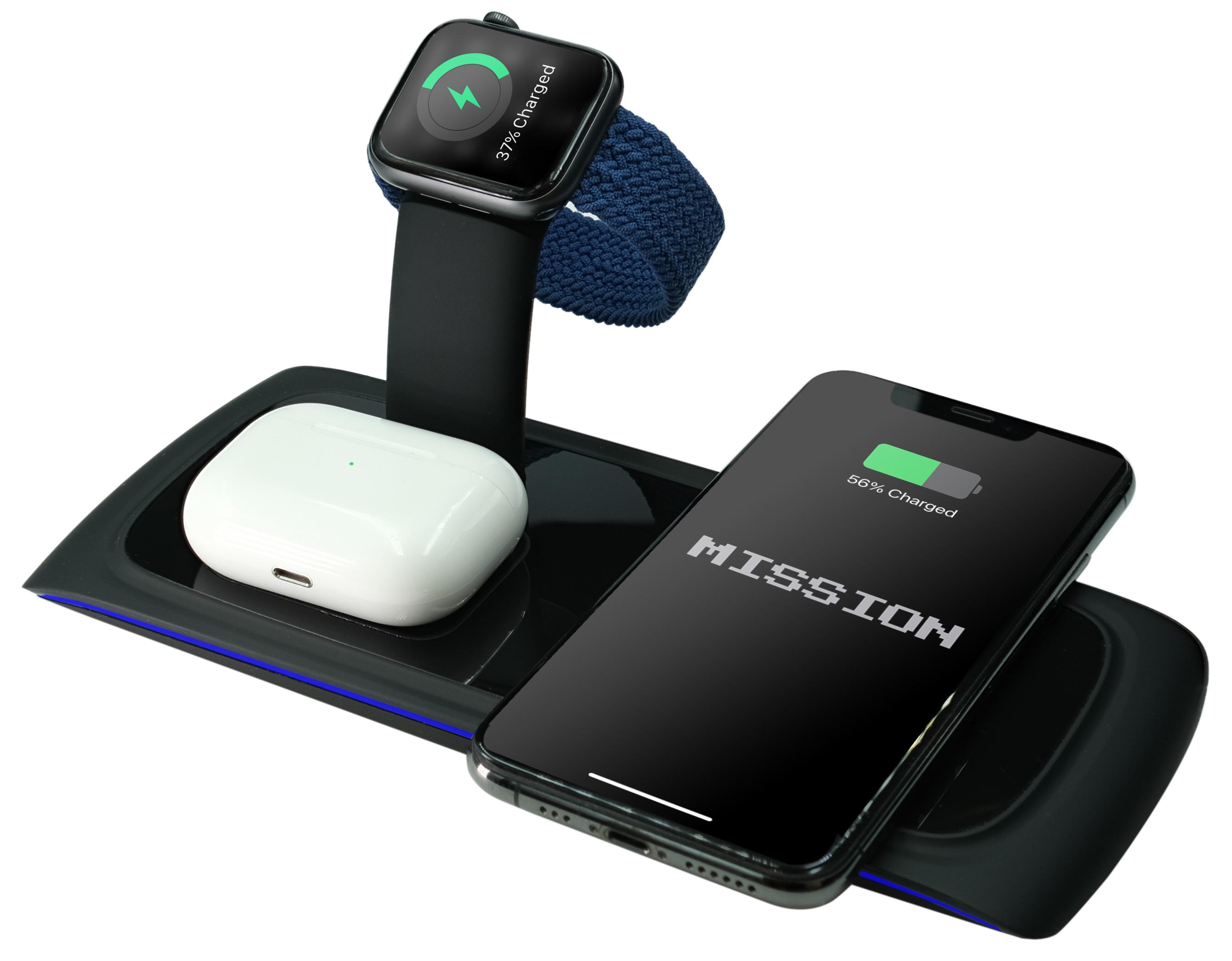 Беспроводное зарядное устройство Mission Wireless Dock Black N33 3в1 (Mi-N33bk) - фото 3