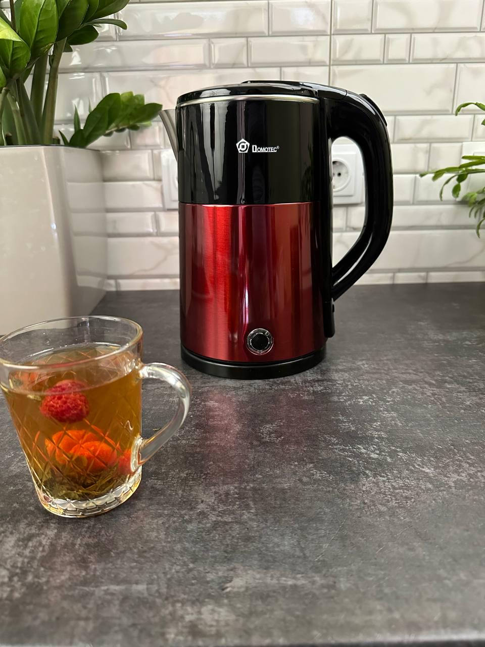 Чайник електричний із нержавіючої сталі Domotec 2,3 л 2000 Вт Червоний (MS-5029) - фото 3 Чайник електричний із нержавіючої сталі Domotec 2,3 л 2000 Вт Червоний (MS-5029) - фото 3