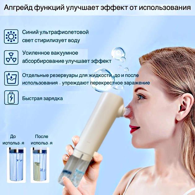 Аппарат для вакуумной чистки пор Xpreen Bubble Clenser WT-X3 с пузырьками воды и 3 насадками Белый - фото 5