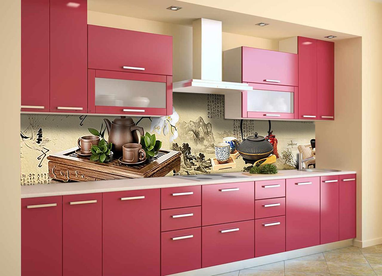 Кухонный фартук Китайское чаепитие из самоклеющейся виниловой пленки 60х300 см Бежевый Кухонный фартук Китайское чаепитие из самоклеющейся виниловой пленки 60х300 см Бежевый