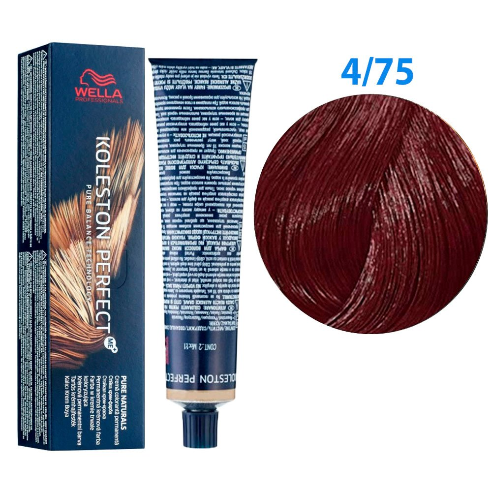 Краска для волос Wella Professionals Koleston Perfect ME+Deep Brown 4/75 Mittelbraun brown-mahagoni 60 мл - фото 2