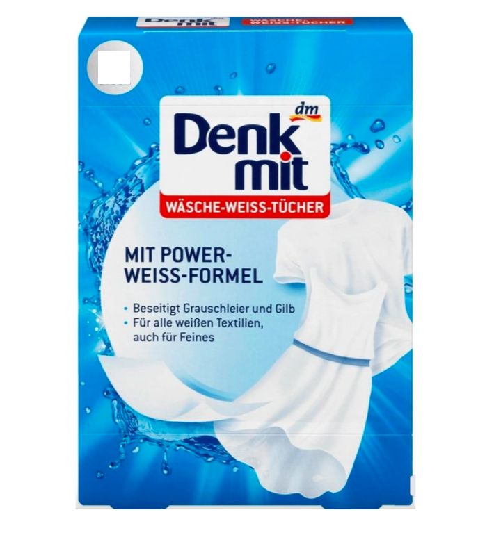 Серветки для видалення плям Denkmit для білих речей автоматичне прання (4010355055316)