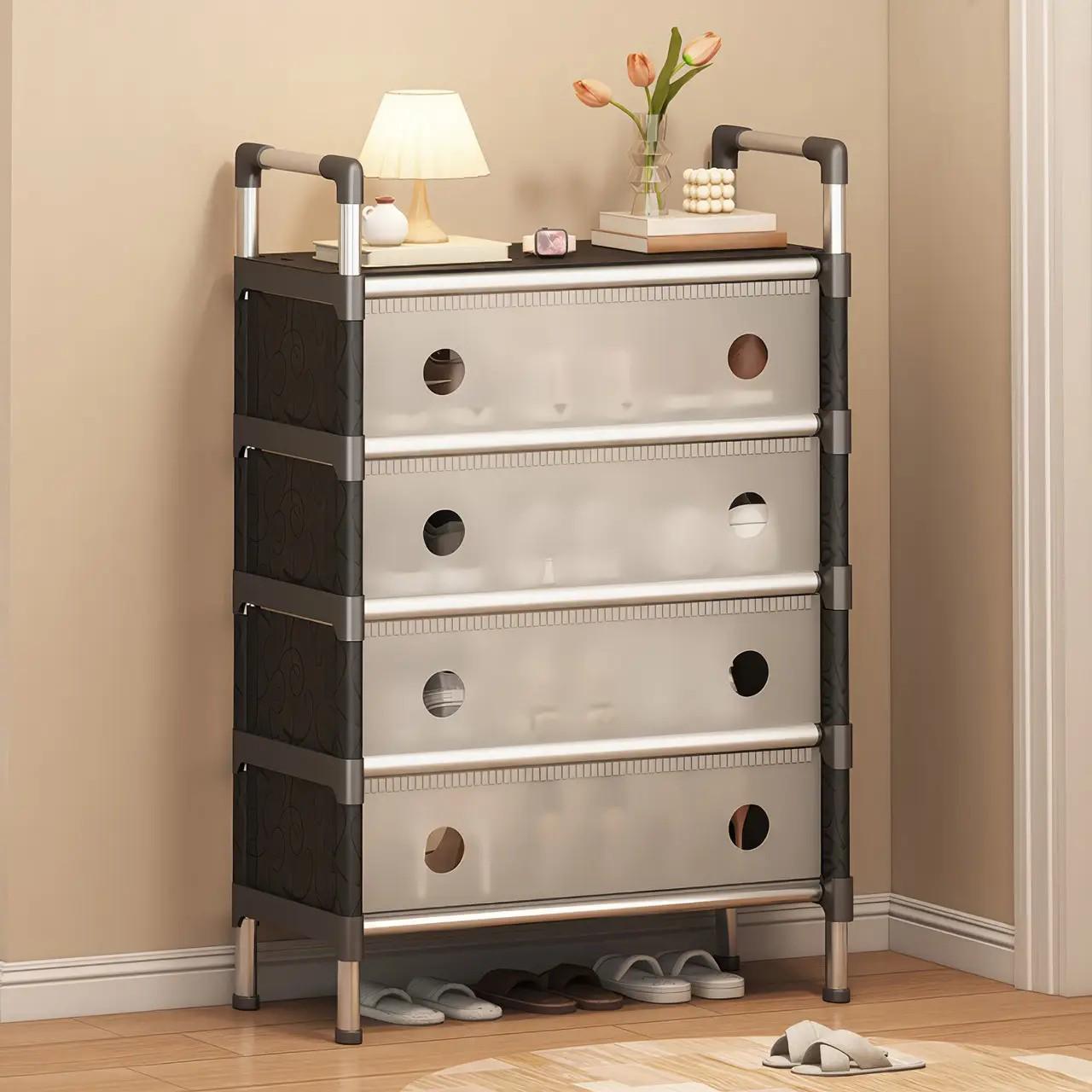 Пластиковый шкаф для обуви на 4 полки 100х63х28 см (17158)