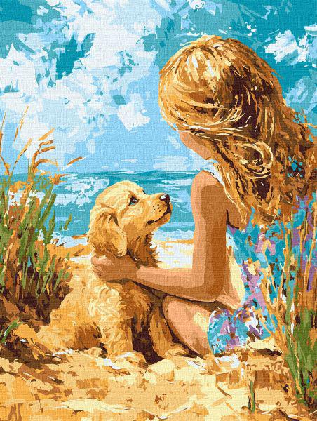 Картина по номерам Ideyka Радостный песик 30х40 см (Id-KHO8492)