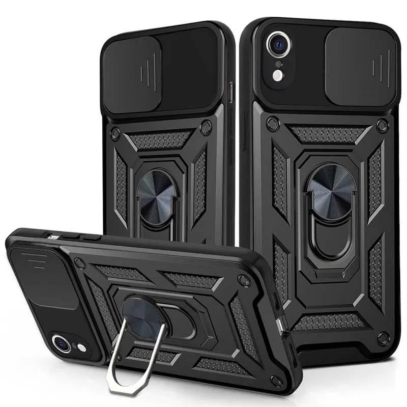 Противоударный чехол Camshield Serge Ring для Apple iPhone XR 6.1" Черный