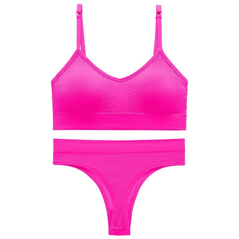 Комплект нижньої білизни жіночої Lesko 6608# Косичка труси та топ L Рожевий електрик (27639521) - фото 3 Комплект нижньої білизни жіночої Lesko 6608# Косичка труси та топ L Рожевий електрик (27639521) - фото 3