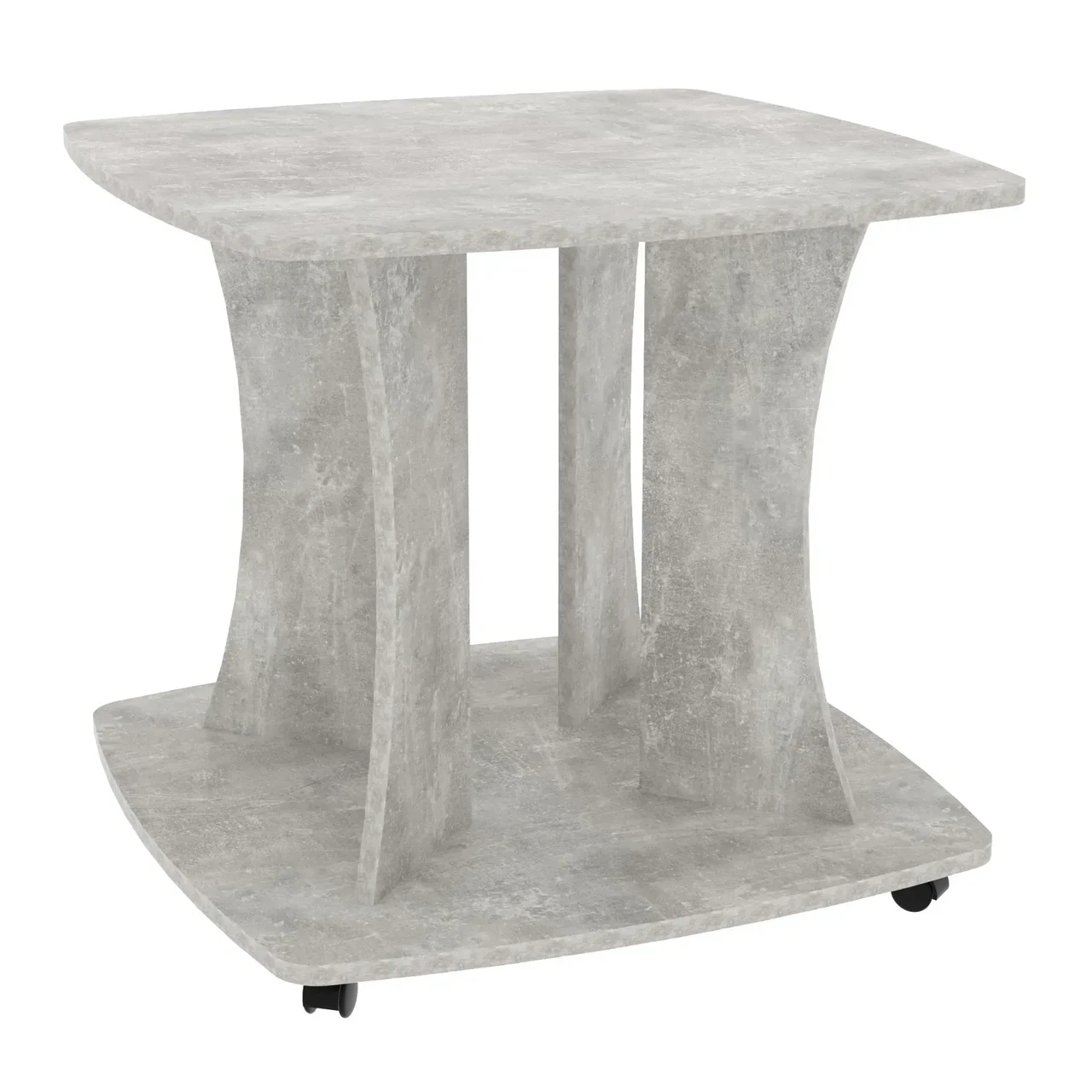 Стіл журнальний з коліщатками Kontinent Kvant 65х65х55 см Бетон (78482031) - фото 1 Стіл журнальний з коліщатками Kontinent Kvant 65х65х55 см Бетон (78482031) - фото 1