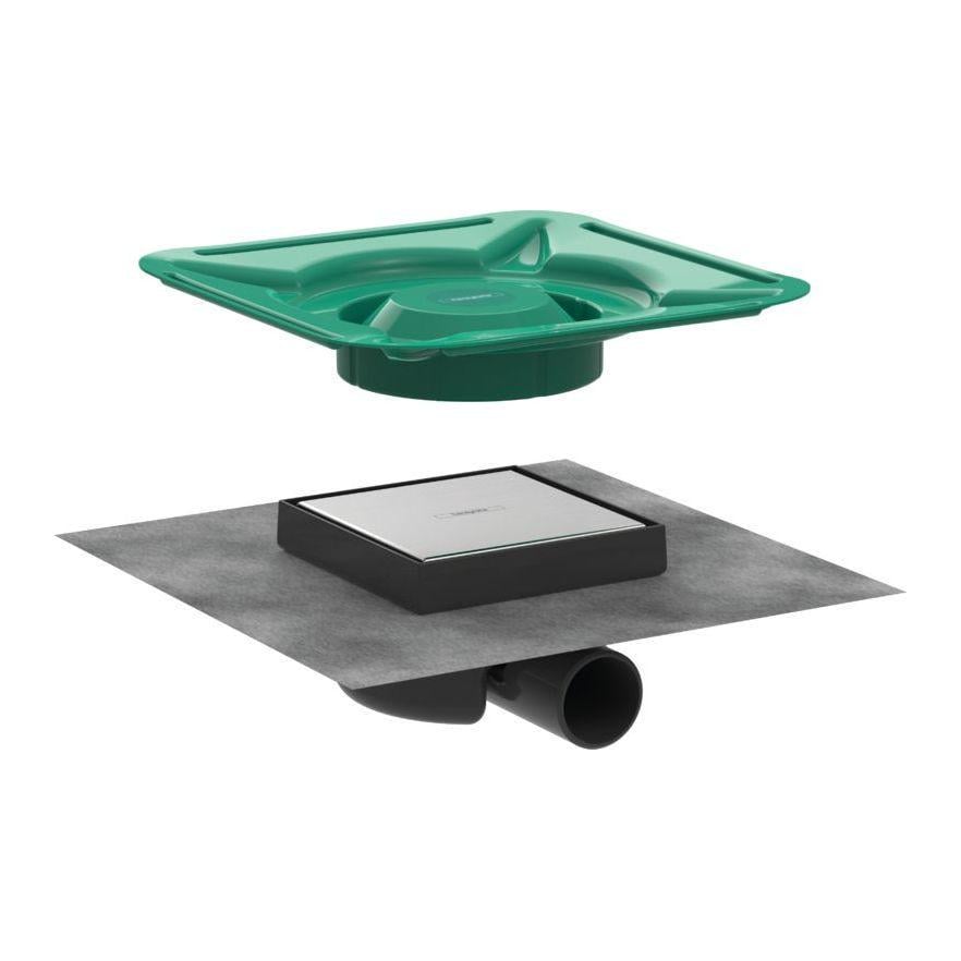 Трап душовий точковий Hansgrohe RainDrain Spot 50 150x150х78 мм Brushed Stainless Steel (56112800)