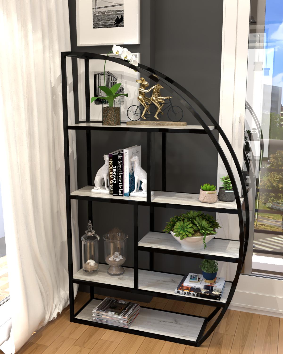 Стеллаж EcoLoft Аркада DSP-1397-2 в стиле лофт Дуб Кортона (32312461)