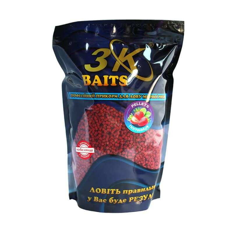 Пеллетс 3KBaits 2 мм 800 г Клубника (3KB1146)