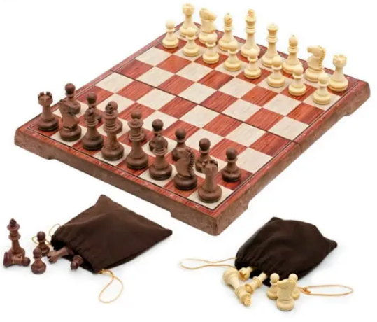 Шахи магнітні під дерево Chess magnetic wood-plastic 36x31 см