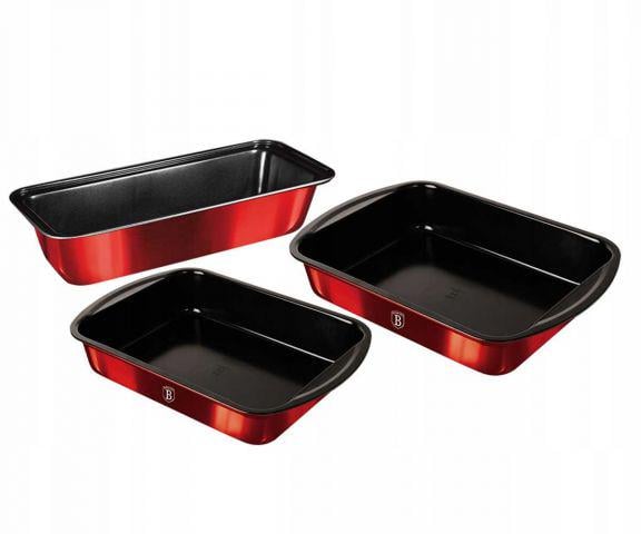 Набір форм для запікання Berlinger Haus Burgundy Metallic Line 3 пр. (7629BH)