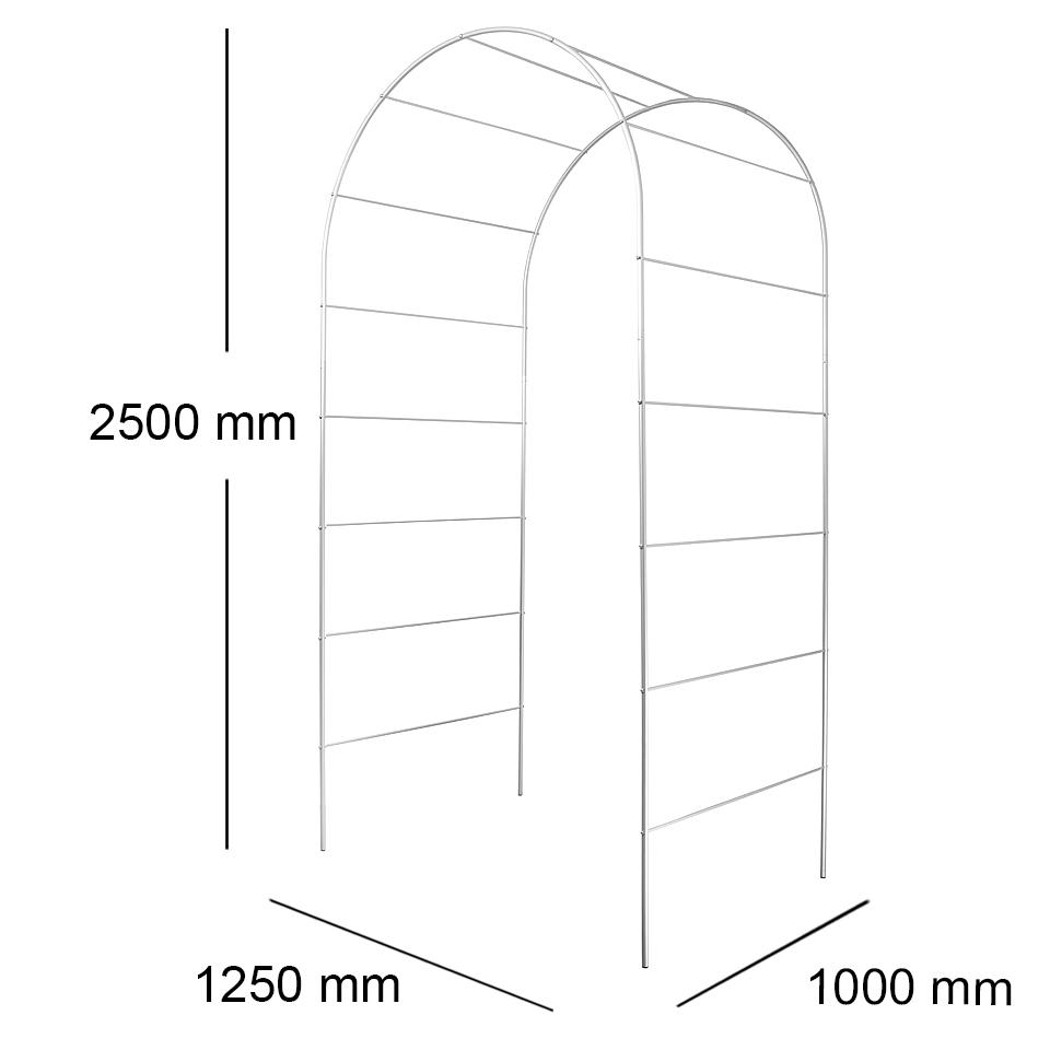 Опора для растений арка садовая 2500х1250х1000 мм d 16 мм/d 8 мм (АС-D16/D8-2500*1250*1000) - фото 2