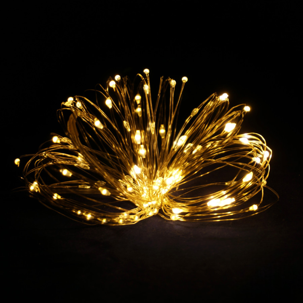 Гірлянда Роса на батарейках 100LED 10 м Теплий білий (30105896)