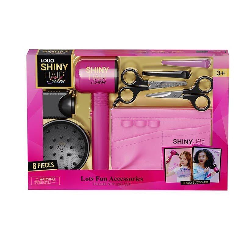 Набор парикмахера игровой 8 элементов/функциональный фен Pink/Black (158460)
