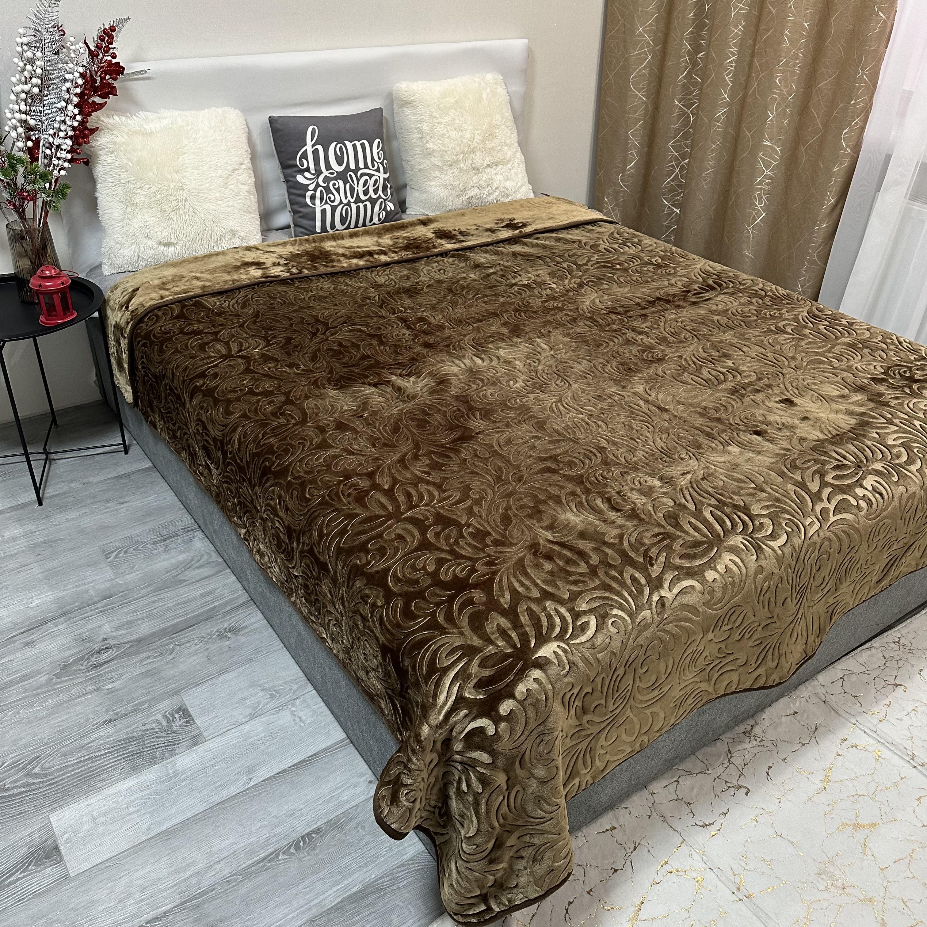 Покрывало на кровать акриловое 200x230 см Коричневый (28770994)