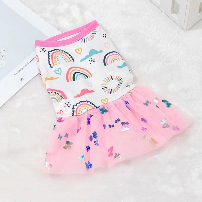 Платье для собак/кошек мини пород S White/Pink